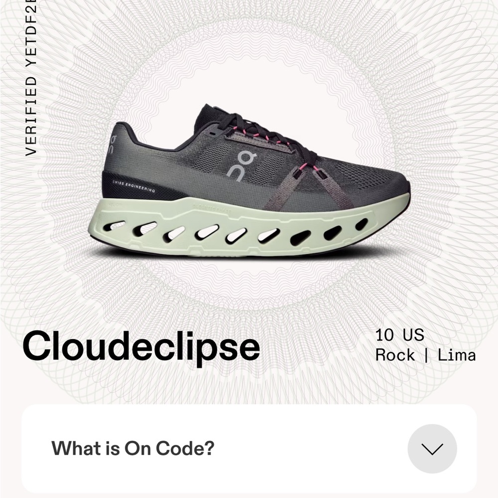 On Running Cloudeclipse Rock and Lima Men's Running Shoe